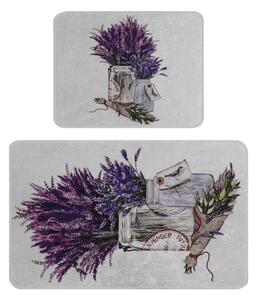 Ljubičaste/svijetlo sive kupaonske prostirke u setu 2 kom 60x100 cm Purpura – Foutastic