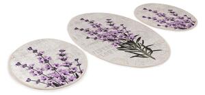 Ljubičaste/bež kupaonske prostirke u setu 3 kom 60x100 cm Lavender – Foutastic