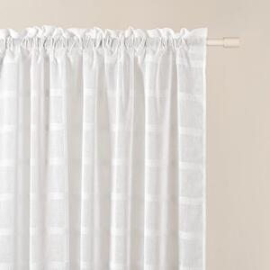 Kvalitetna bijela zavjesa Maura s vješanjem na traku za rese 140 x 250 cm