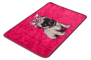 Ružičasta kupaonska prostirka 40x60 cm Pink Pug – Foutastic