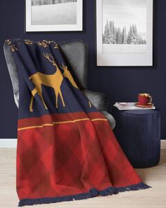 Božićni karirani pokrivač s resicama Širina: 150 cm | Duljina: 200 cm
