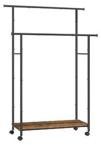 Dvostruki stalak za odjeću sa policom, 39,6 x 98,5 x 156,8 cm, rustikalno smeđi i crni