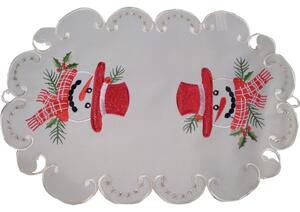 Božićni krem stolnjak s vezom snjegovića Širina: 30 cm | Duljina: 45 cm