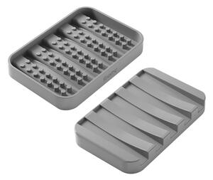 Siva plastična posuda za sapun Gravity – Metaltex