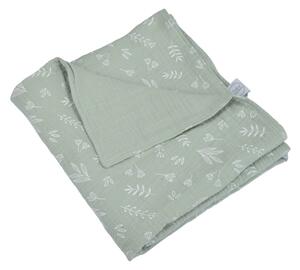 Zelena deka za bebe od muslina 75x75 cm – Bébé Douceur