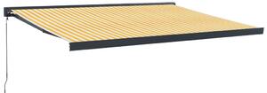 VidaXL Tenda na uvlačenje žuto-bijela 4 x 3 m od tkanine i aluminija