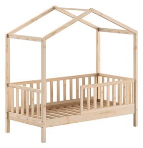 Dječji krevet od masivnog bora u obliku kućice s podnicom 70x140 cm u prirodnoj boji DALLAS – Vipack