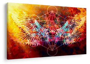 Slika - Merkaba s krili, abstrakcija (90x60 cm)