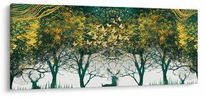 Slika - Jeleni v zelenem gozdu (120x50 cm)