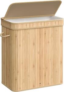 Košara za rublje s poklopcem, 100 l, bambus