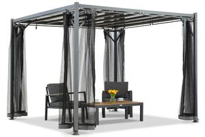 Antracit terasa pergola Paros 3x3m sa komarnikom Garden Point