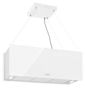Klarstein Kronleuchter XL, otočna kuhinjska napa, 90 cm, usisna snaga 590 m³/h, LED, zaslon osvjetljiv na dodir, bijela