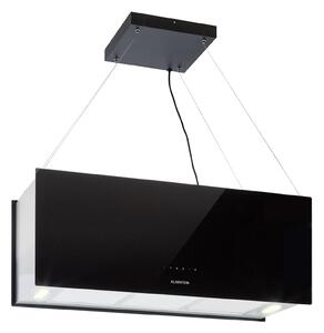 Klarstein Kronleuchter XL, stropna otočna kuhinjska napa, 90 cm, snaga recirkulacije 590 m³/h, LED, zaslon osvjetljiv na dodir, crna