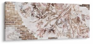 Slika - Freska s cvetjem na opečni steni (120x50 cm)