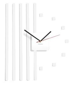 Samoljepljivi zidni sat s prugama Bijela