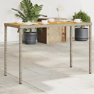 VidaXL Vrtni stol s pločom od drva bagrema sivi 115x54x74 cm poliratan