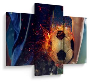 Slika - Nogometna žoga v ognju (90x60 cm)