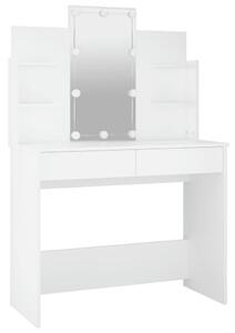VidaXL Toaletni stolić s LED svjetlima bijeli 96x40x142 cm