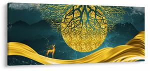 Slika - Abstrakcija, Zlata pokrajina (120x50 cm)