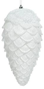 Ukras češer bijele boje sa šljokicama 26,5 cm - Bijela