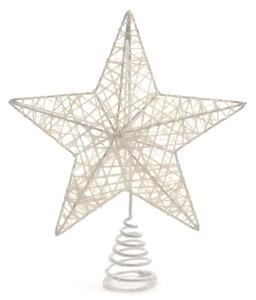 Zvijezda za vrh božićnog drvca bijela 22 cm - Bijela