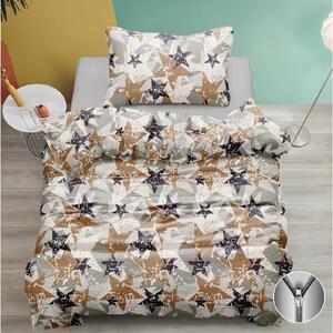 Pamučna posteljina BROWN STARS bijela Dimenzije posteljine: 70 x 90 cm | 140 x 200 cm