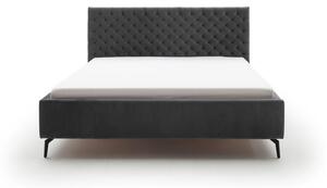 Black Friday - Tamno sivi bračni krevet s letvicama i spremištem Meise Möbel La Maison, 180 x 200 cm