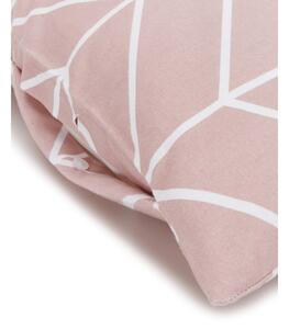 Ružičasta flanelska posteljina za bračni krevet Westwing Collection, 200 x 200 cm
