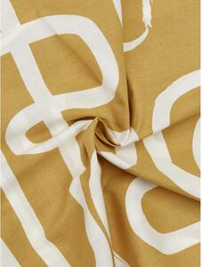 Žuto-bijela posteljina od pamučnog perkala Westwing Collection Malu, 135 x 200 cm
