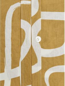 Žuto-bijela posteljina od pamučnog perkala Westwing Collection Malu, 135 x 200 cm