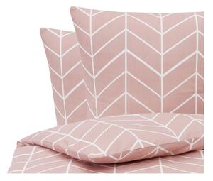 Ružičasta flanelska posteljina za bračni krevet Westwing Collection, 200 x 200 cm