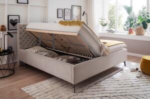 Bež bračni krevet s letvicom i prostorom za odlaganje Meise Möbel La Maison, 180 x 200 cm