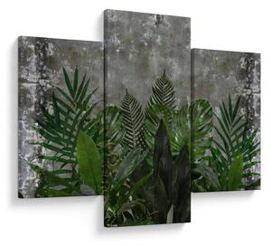 Slika - Betonski zid z rastlinami (90x60 cm)