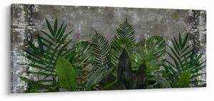 Slika - Betonski zid z rastlinami (120x50 cm)