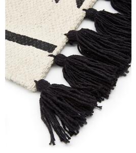 Bež-crni ručno tkani pamučni tepih Westwing Collection Rita, 70 x 140 cm