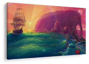 Slika - Oljna slika, Potovanje v fantastično kraljestvo (90x60 cm)