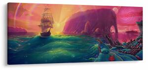 Slika - Oljna slika, Potovanje v fantastično kraljestvo (120x50 cm)