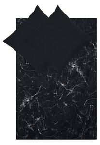 Crna dvostrana pamučna posteljina Westwing Collection Malin, 200 x 200 cm