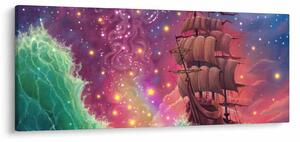Slika - Ladja z vesoljskim nebom (120x50 cm)