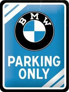 Metalni znak BMW - Parking Only - Blue, (15 x 20 cm)