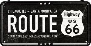 Metalni znak Route 66 - Chicago - Santa Monica, (20 x 10 cm)