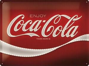 Metalni znak Coca-Cola - Logo - Red Lights, (40 x 30 cm)