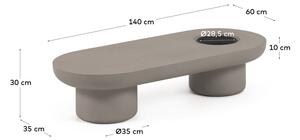 Vrtni betonski konferencijski stol Kave Home Taimi, 140 x 60 cm