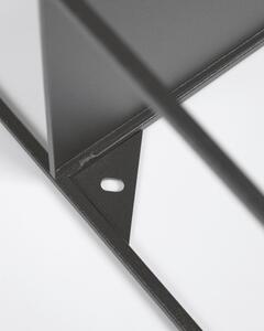 Crna zidna metalna polica za knjige Kave Home Neth, 80 x 80 cm