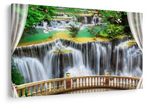Slika - Pogled na čarobne slapove (90x60 cm)