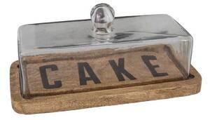 Drveni pladanj za torte sa staklenim poklopcem Antic Line Cake