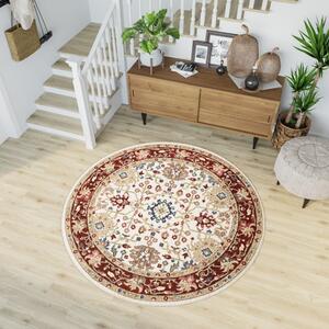 Krem okrugli tepih u vintage stilu Širina: 100 cm