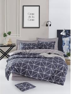 Posteljina za jednostruki krevet od ranforce pamuka Mijolnir Gina Anthracite, 140 x 200 cm