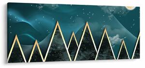 Slika - Polna luna nad zlatimi gorami (120x50 cm)