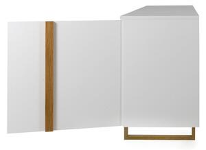 Bijela komoda s hrastovim nogama Tenzo Birka, 216 x 78 cm
